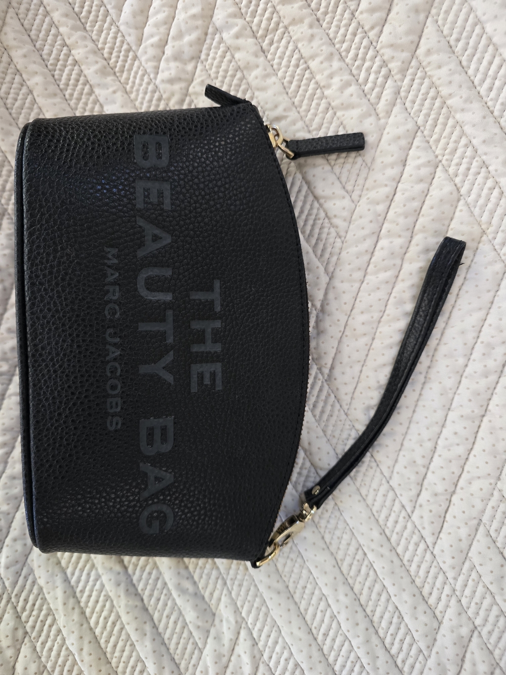 Marc Jacobs Black Leather 'The Beauty Bag' Cosmetic Case